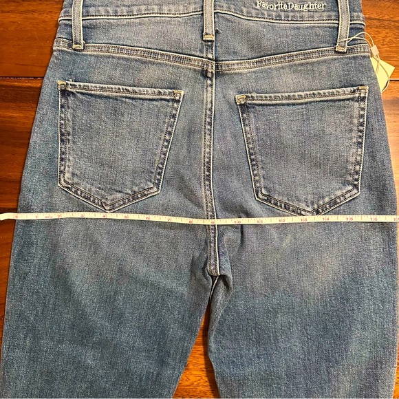 FAVORITE DAUGHTER 27 PETITE SHORTIE VALENTINA TOWER SUPER HIGH RISE - MED INDIGO - Picture 13 of 13